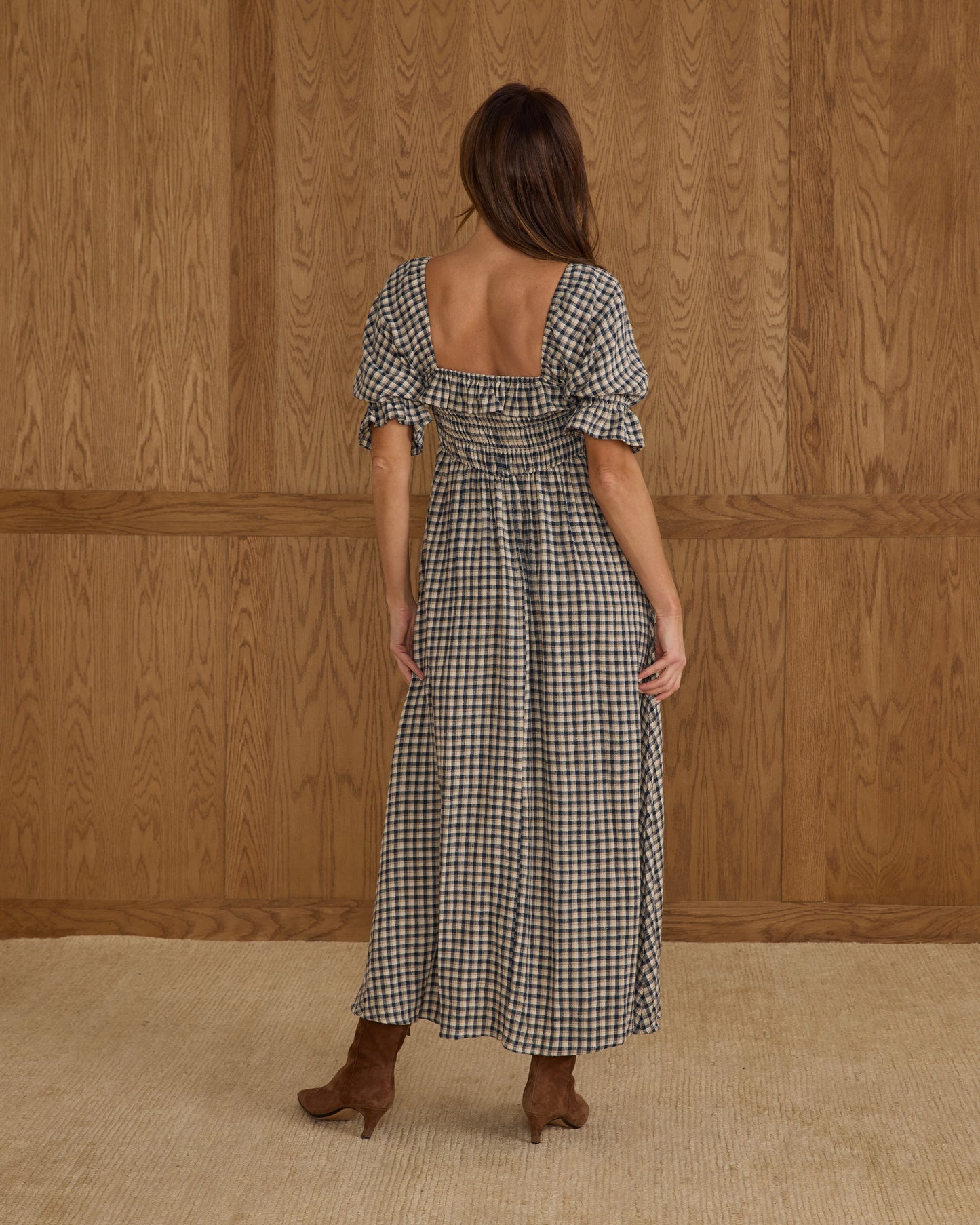 Birdie Dress Navy Check