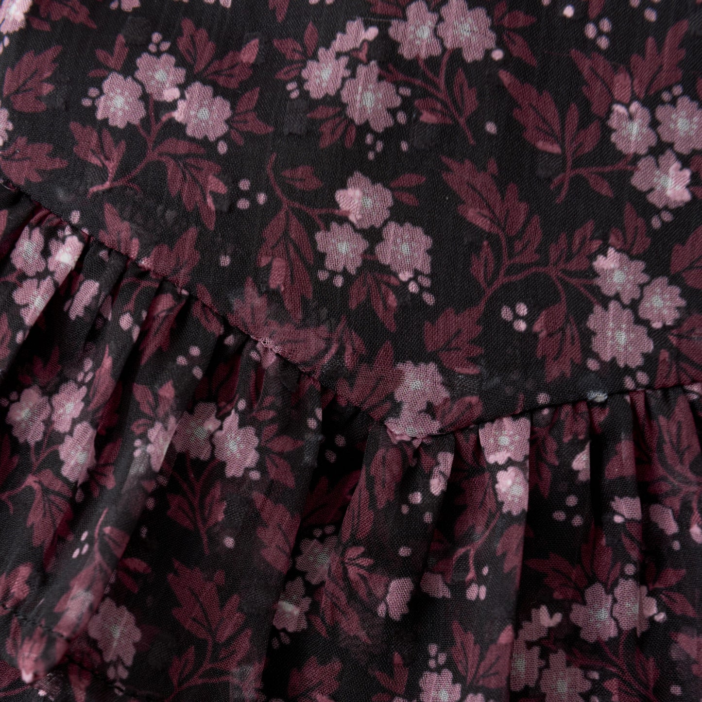 Black Flower Dobby Skirt