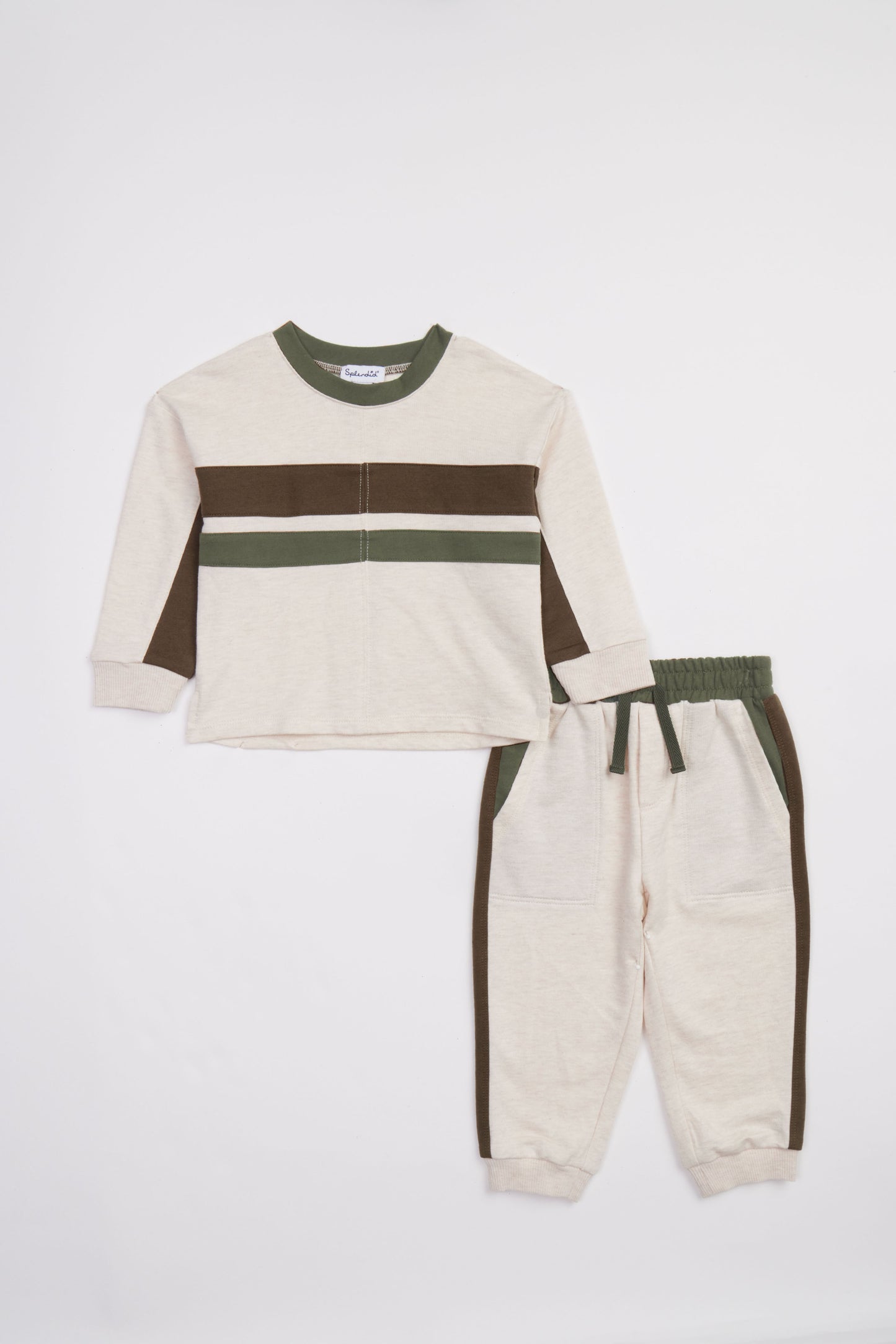 Atlis Sweatshirt Set Oat/Evergreen
