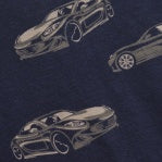Navy Sweatshirt with Tan Sport Cars