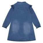 Denim Dress W/Ruffle Shoulder