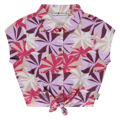 Lavander Offwhite Tie Top