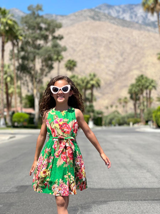 Palm Springs Green Floral Dress