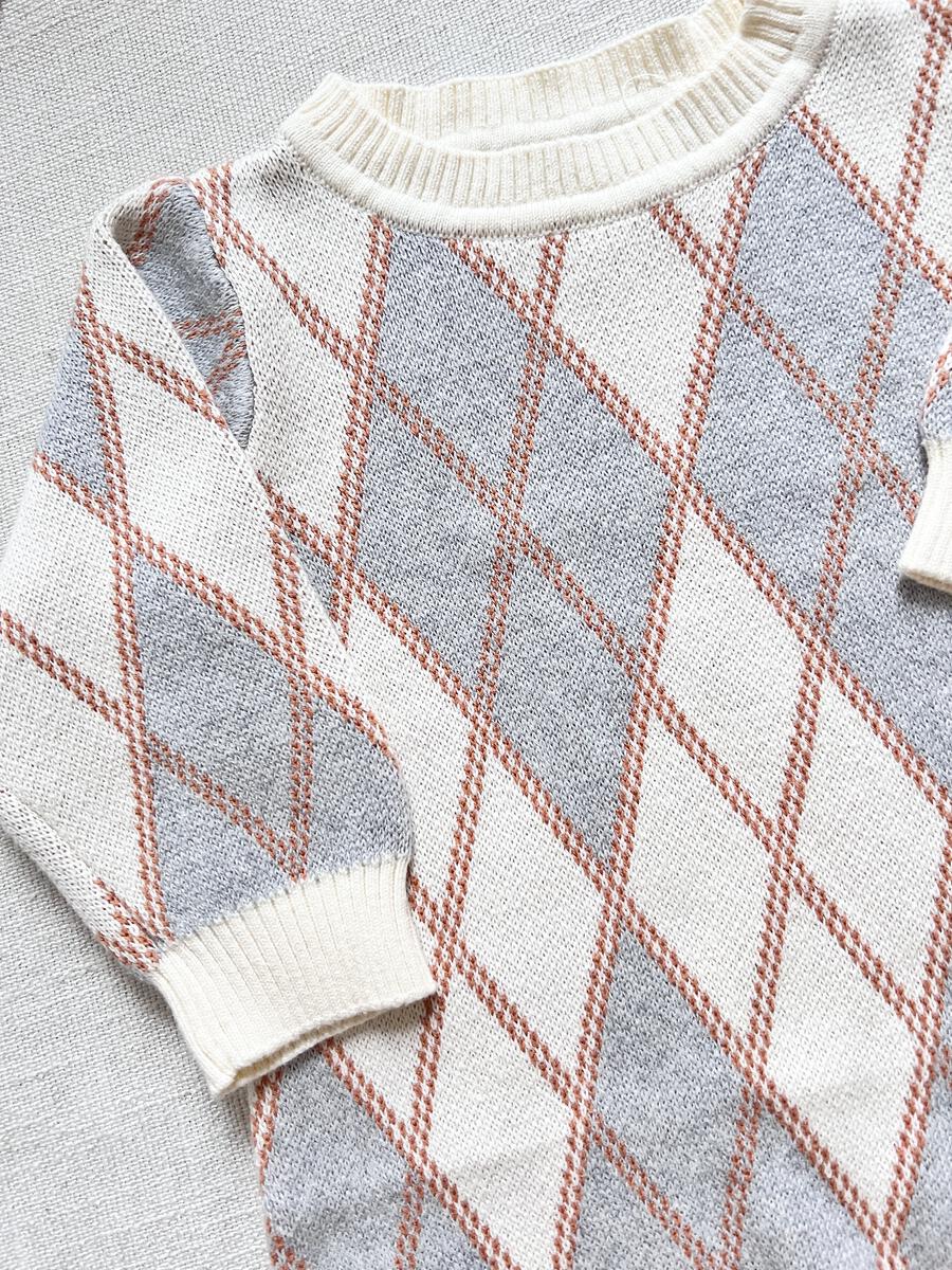 Argyle Rust Gray Coverall