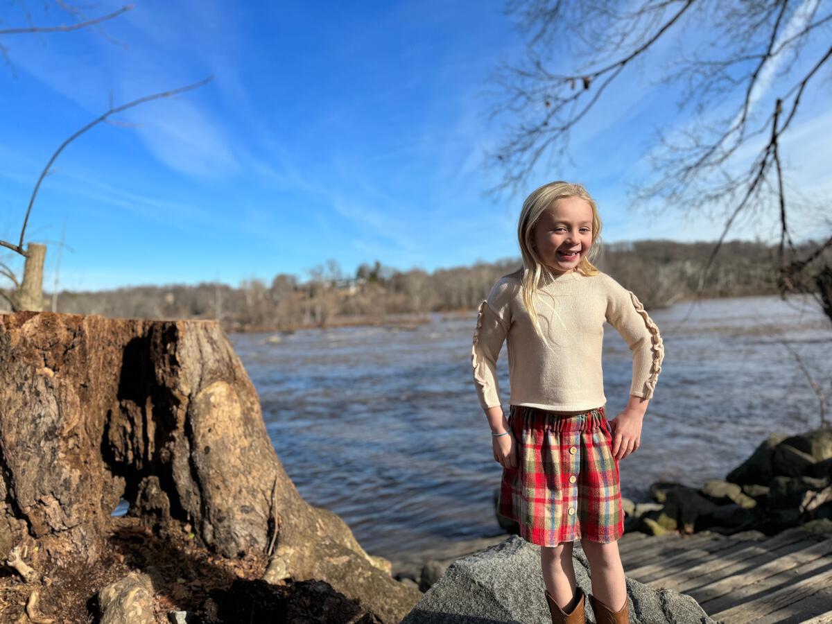 Cream Sweater Autumn Plaid Skirt Set