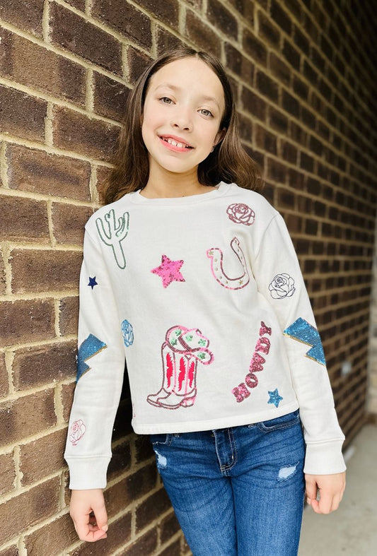 Howdy Sequins Sweatshirt