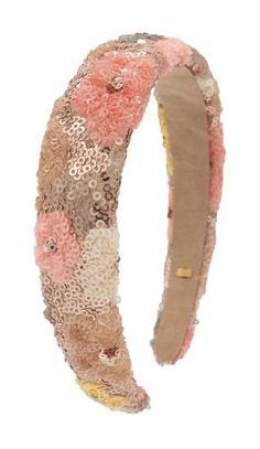 Padded Gold Sequin Flower HB