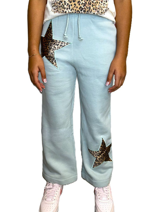 Velvet Animal Print Print Stars Sweatpants