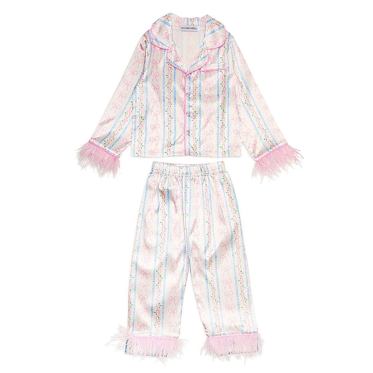 All Tied Up Feather Trim Silky Set