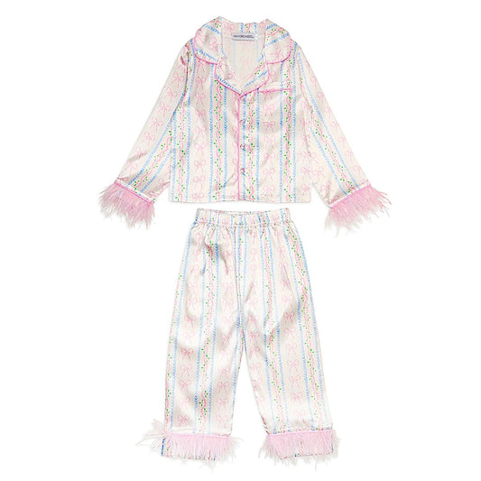 All Tied Up Feather Trim Silky Set