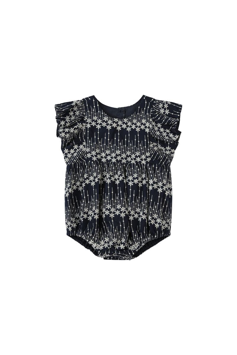 Navy Embroidered Miranda Romper