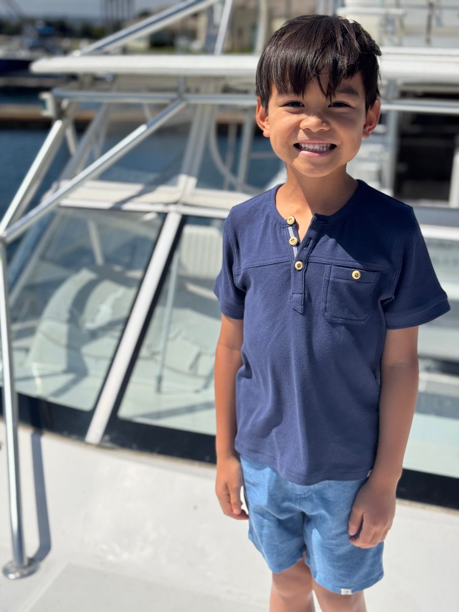 Navy Boardwalk Henley