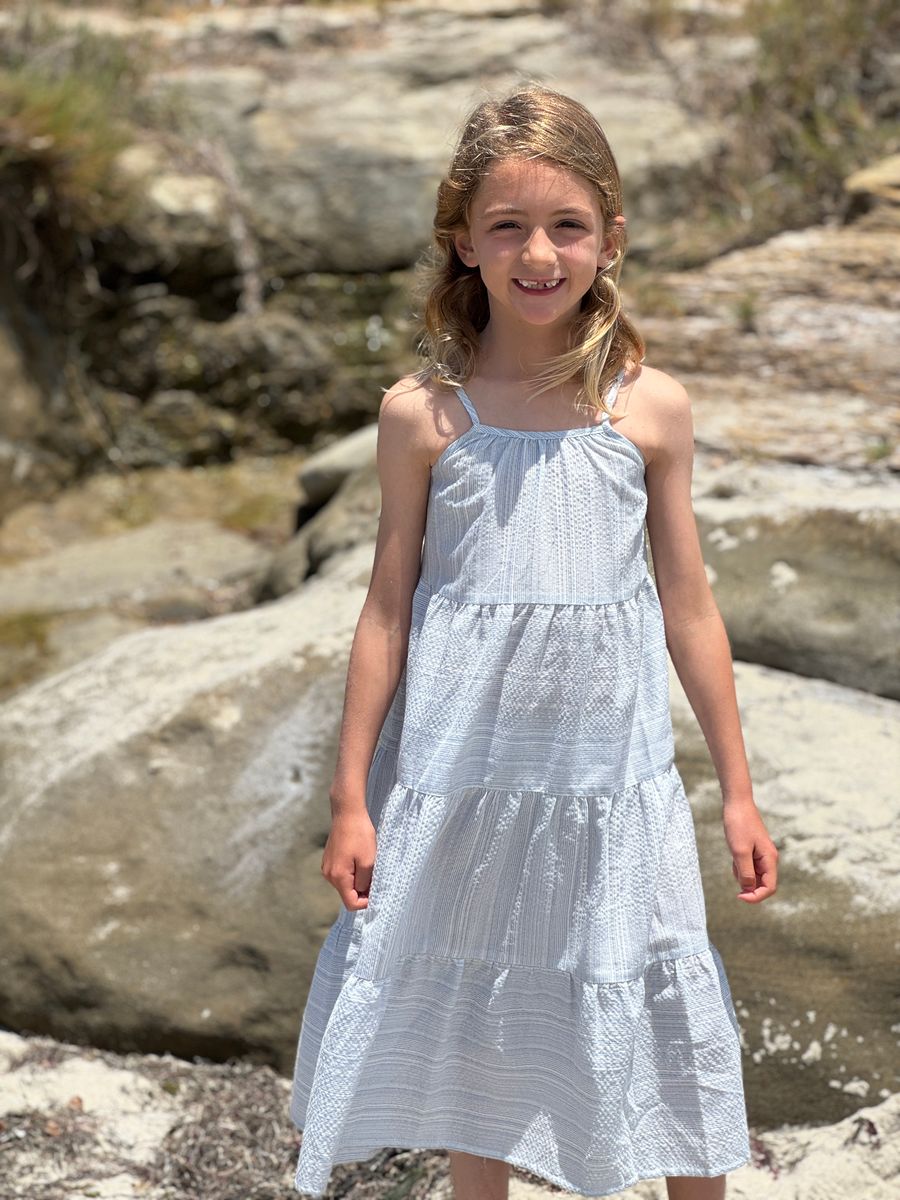 Blue Stripe Sage Dress