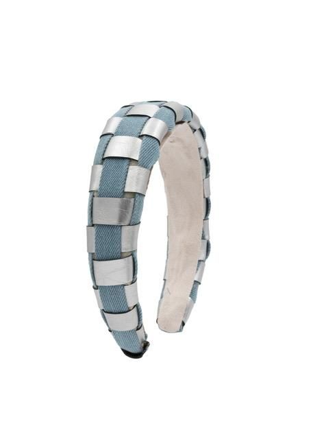 Padded Denim Leather Weave HB