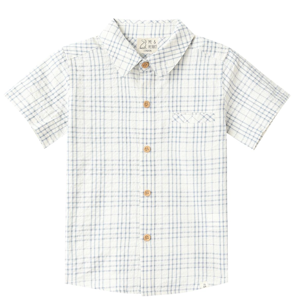 Chambray Cream Plaid Woven Shirt