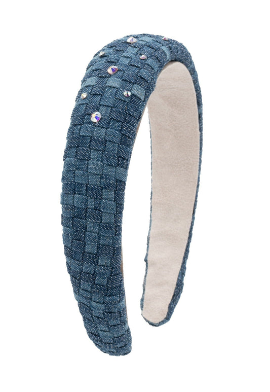 Denim Weave Crystal Headband