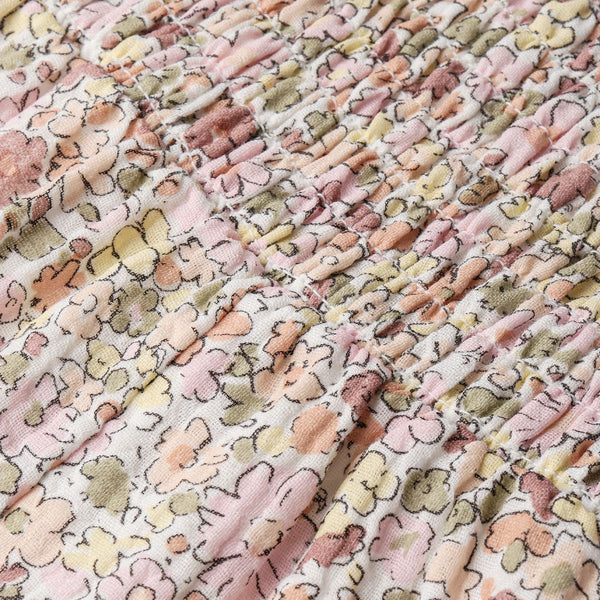 Organic Smocked Pastel Bloom Jumpsuit