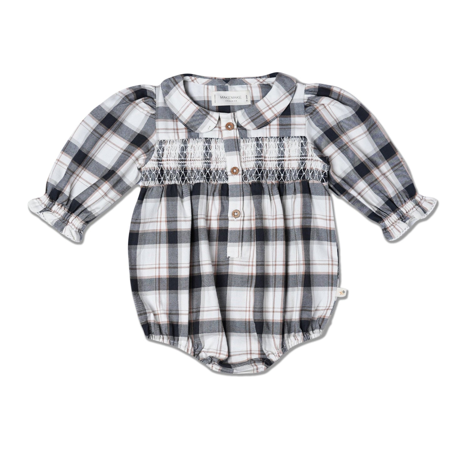 Flannel Smocked Plaid Romper