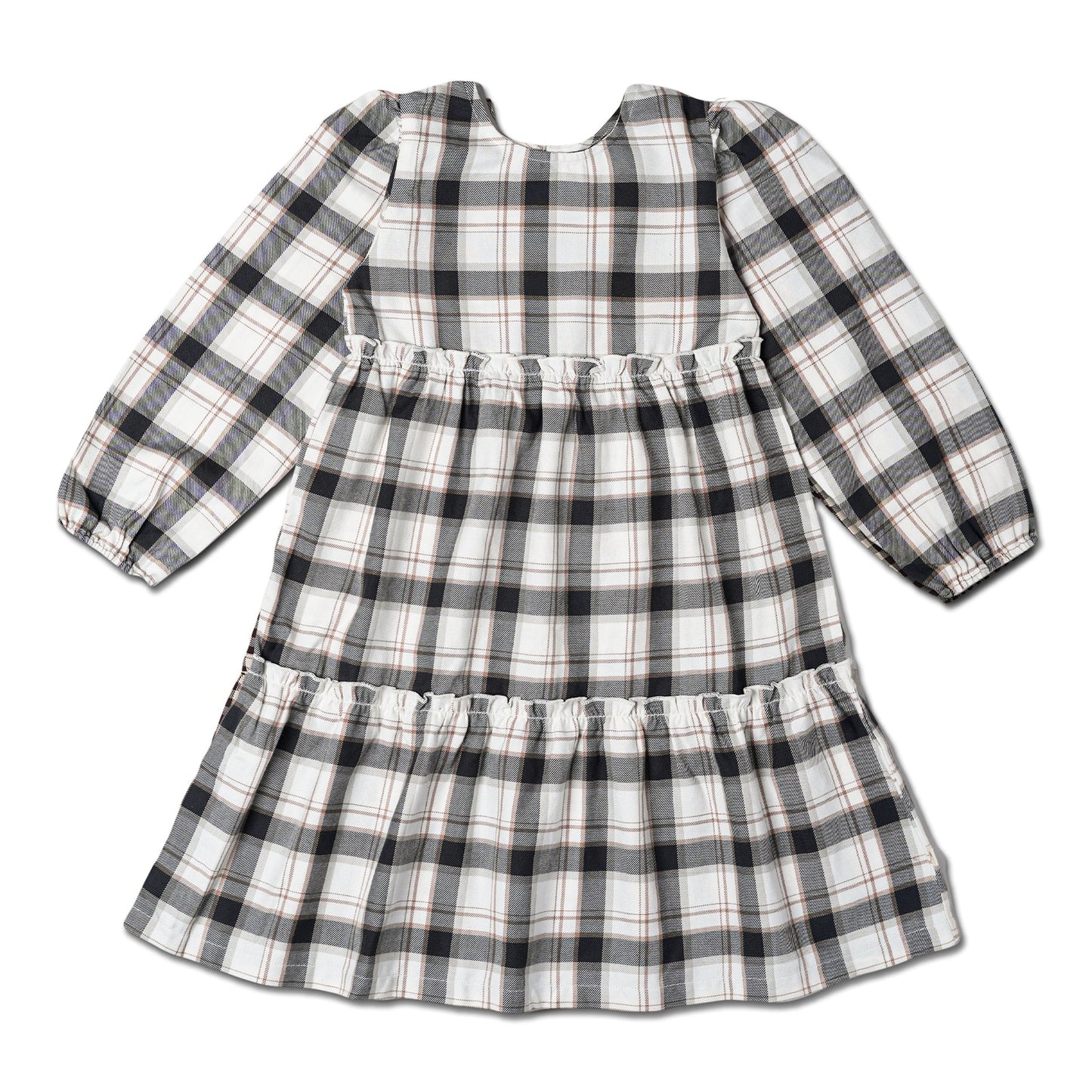 Flannel Plaid Tiered Dress