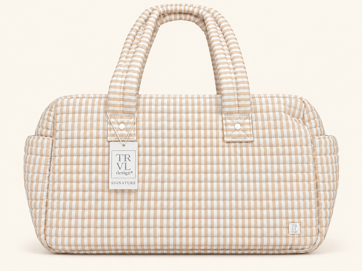 Quilted Stroller Bag Pimlico Stripe Sand