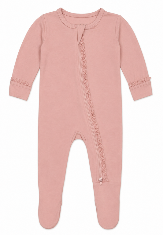 Baby Rose Ruffle Footie