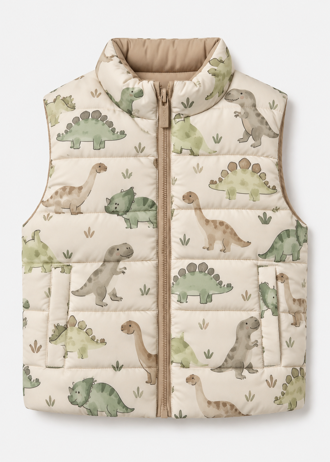 Dino Puffer Reversible Vest