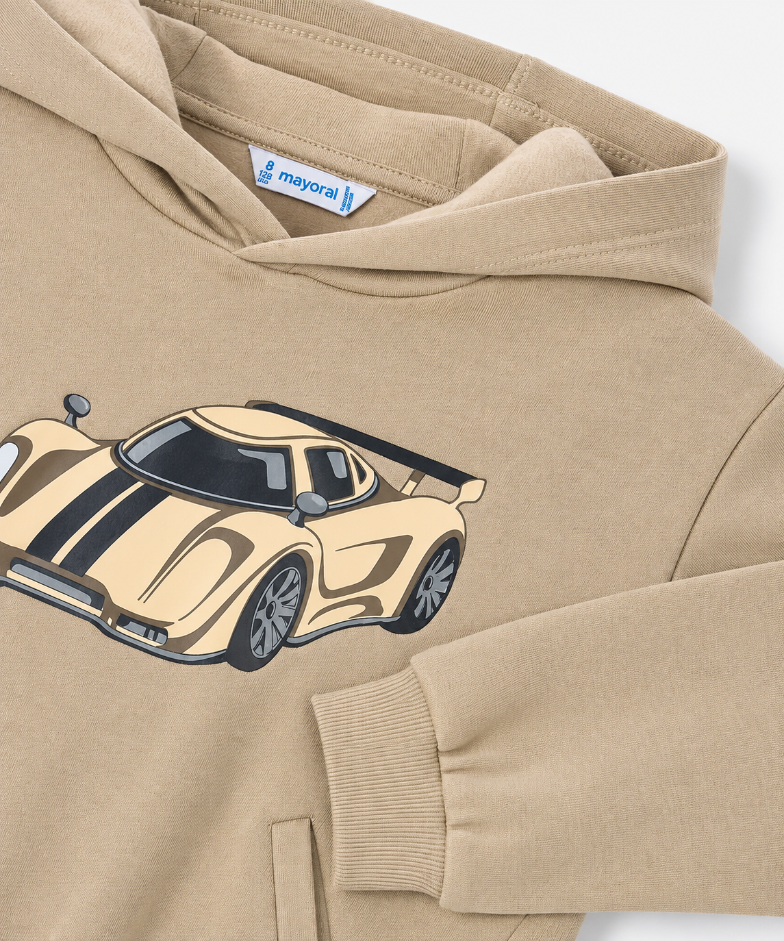 Tan Car Embossed Sweatshirt
