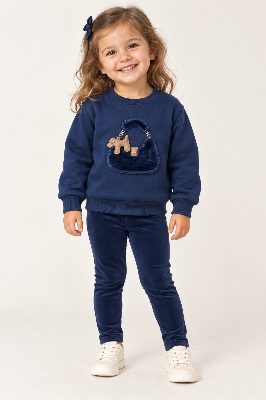 Navy Puppy Purse Sweatshirt