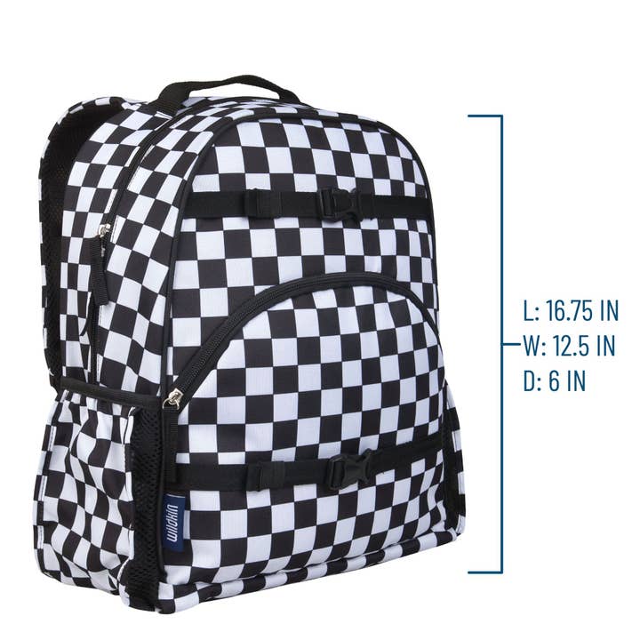 Black and White Checkered Backpack