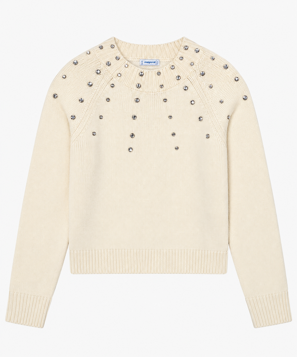 Cream Rhinestone Sweater
