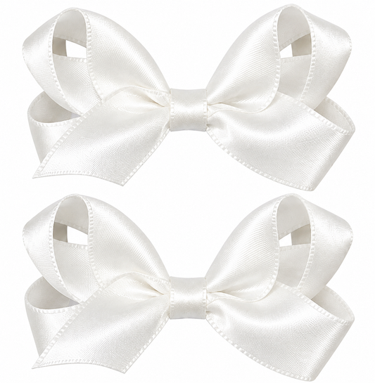 Mini Satin Hair Bow Two Pack