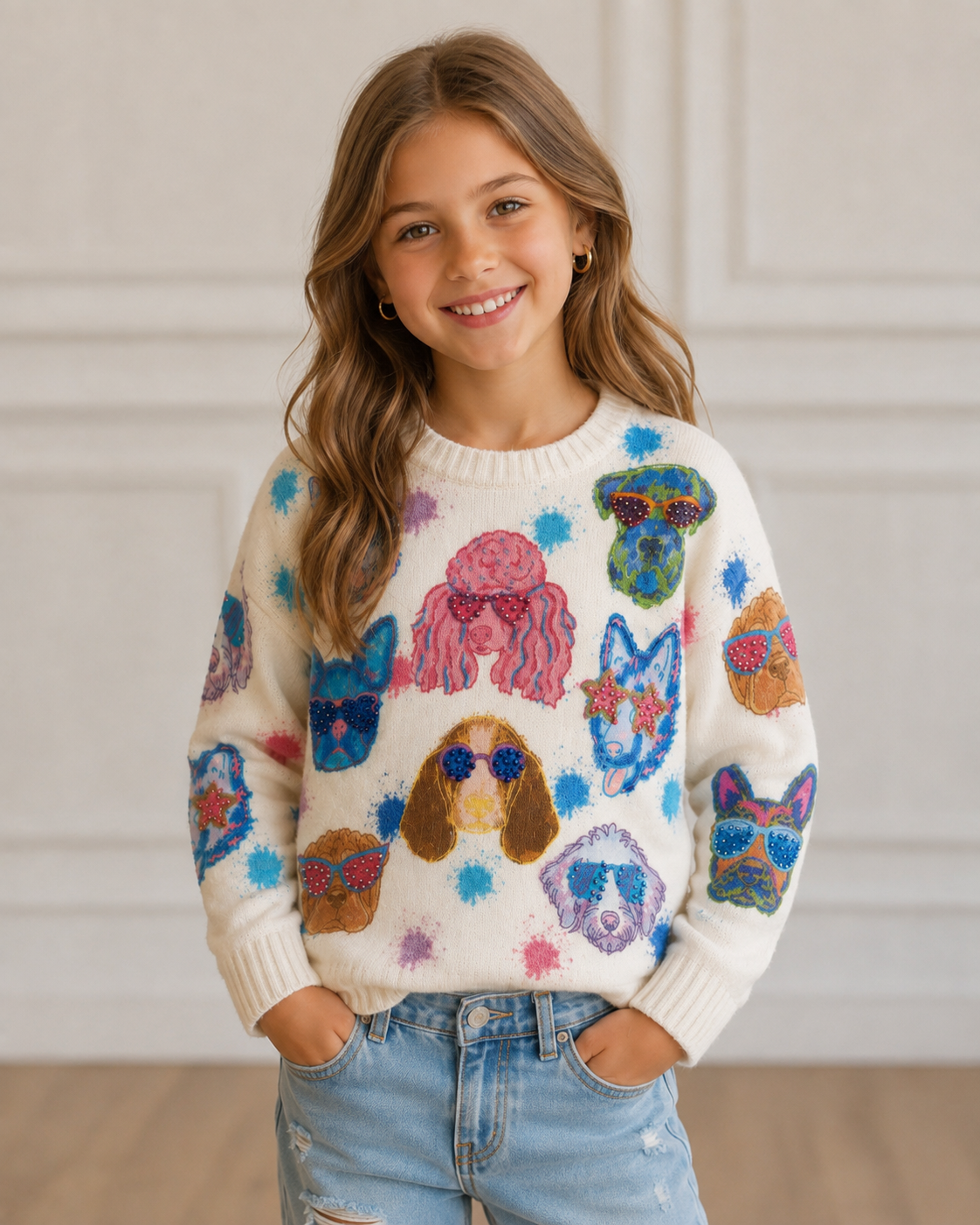 Dog Print Sweater