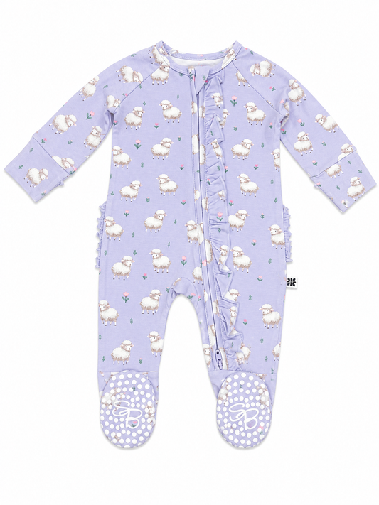 Little Sheep Ruffle Footie