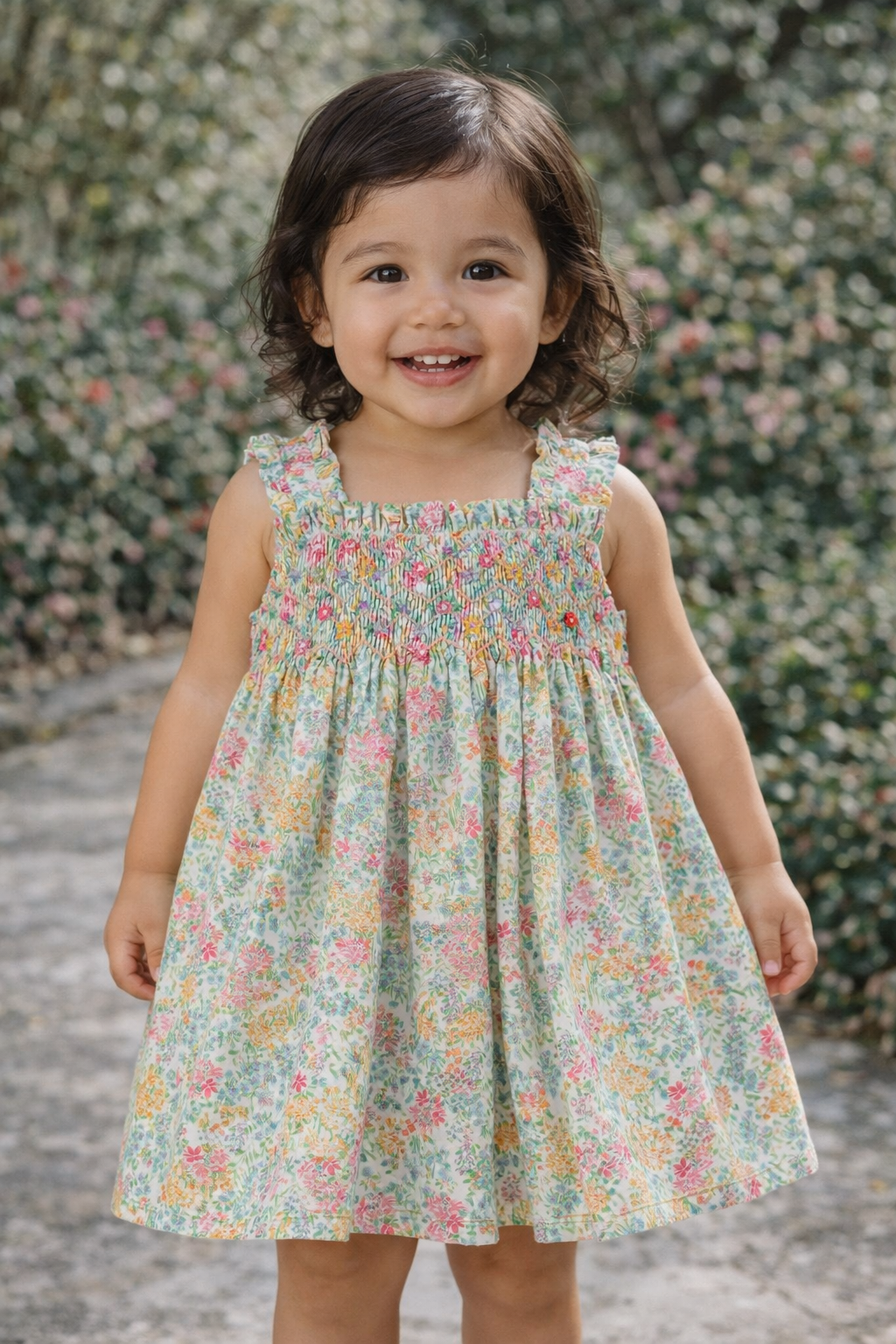 Garden Smock Pink Dress
