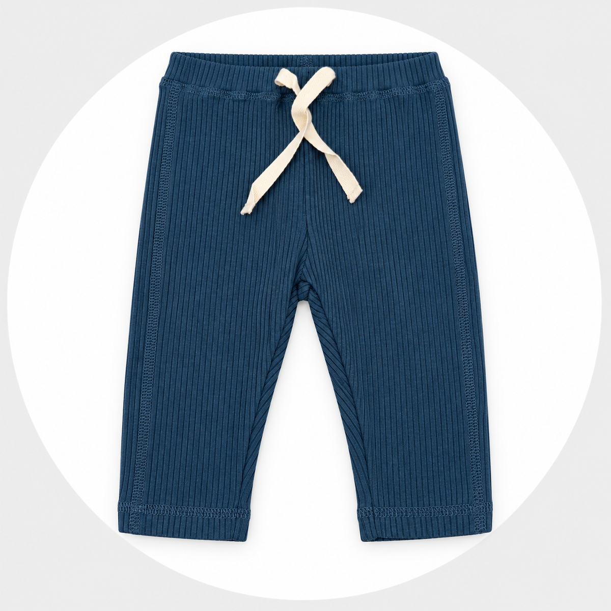 Navy Blue Ribbed Leggings