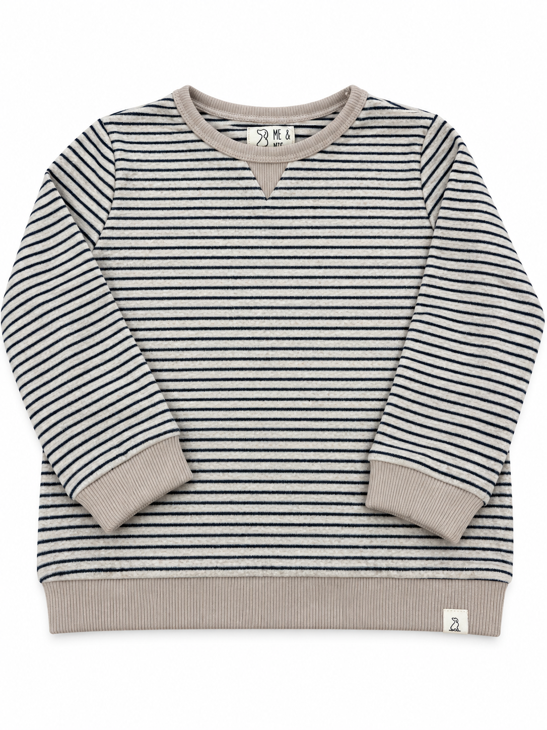 Brushed Stripe Sweatshirt Black Beige