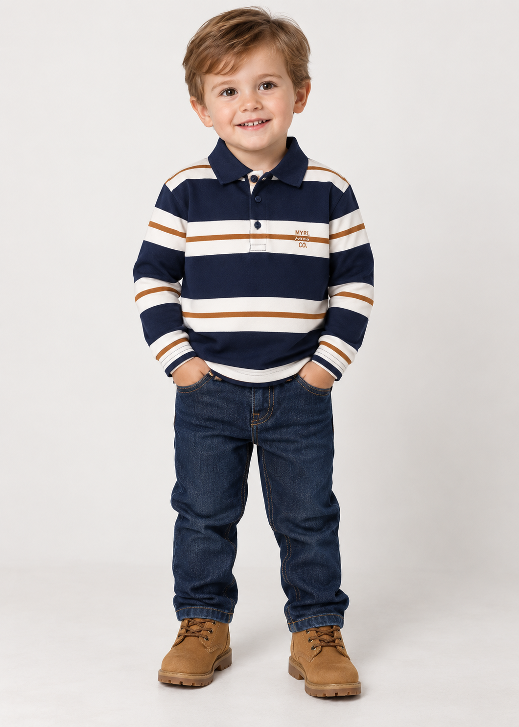Boys Dark Indigo Wide Leg Jeans