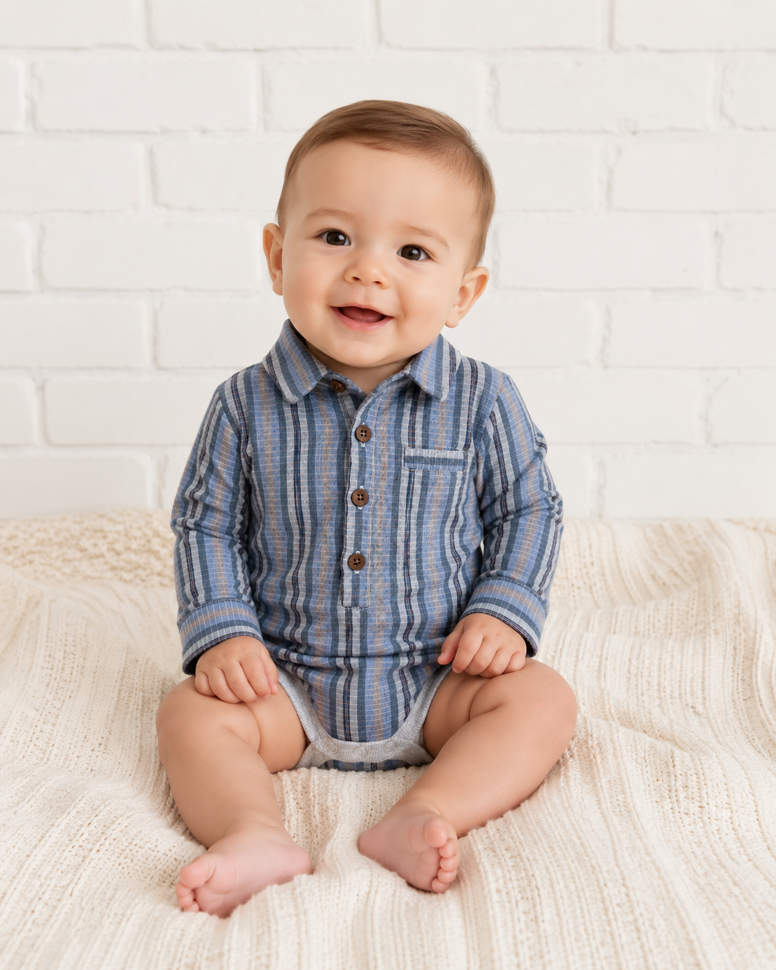 Jasper Blue Plaid Onesie