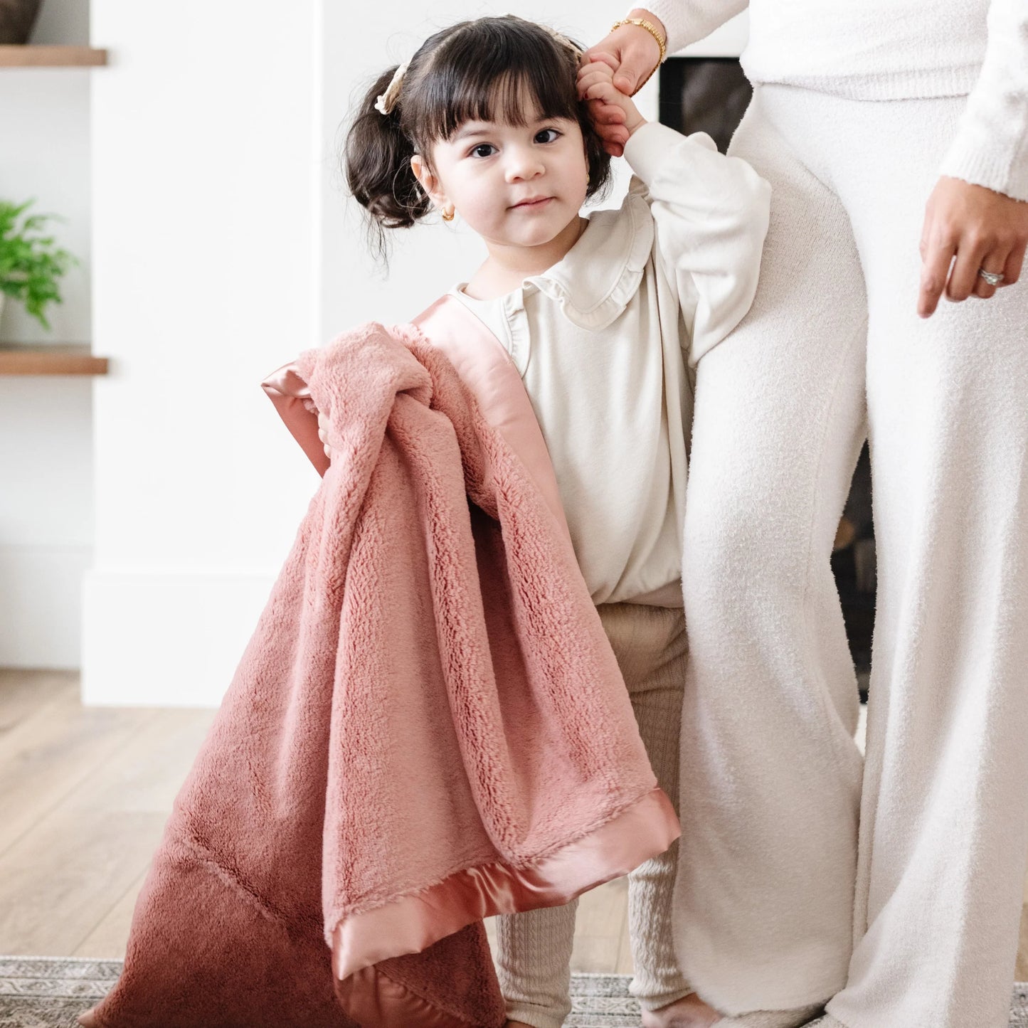 Dusty Peach Satin Blanket