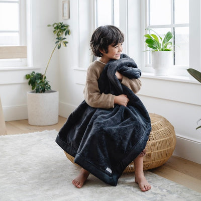Lush Receiving Blanket Charcoal