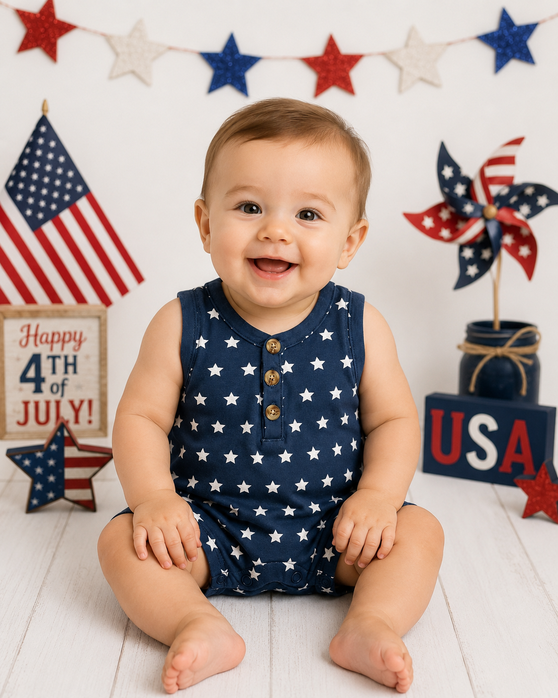 American Star Sleeveless Romper