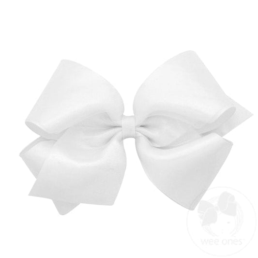 King Sheer White Iridescent Bow
