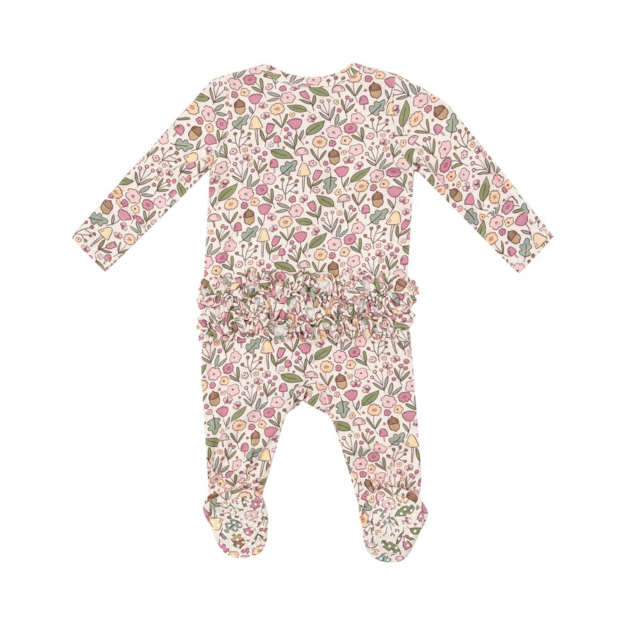 Acorn Floral Ruffle Footie