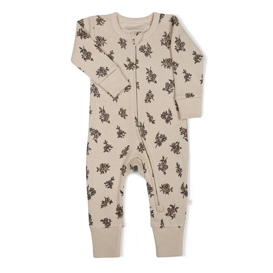 Organic Posy Zip Romper