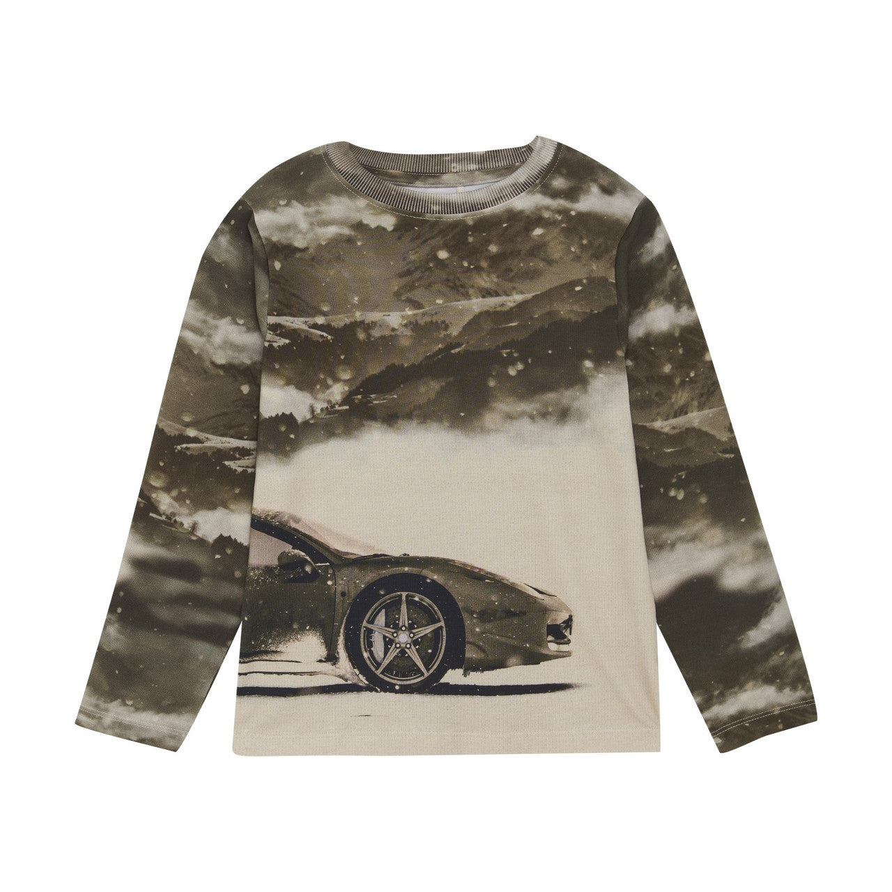 Tie Die Olive and Taupe Sports Car Tee