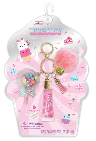 Trendy Swirl Lip Gloss Keychain