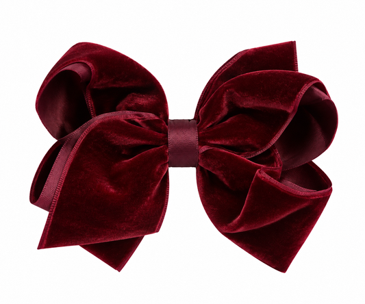 King Burgundy Velvet Hair Bow