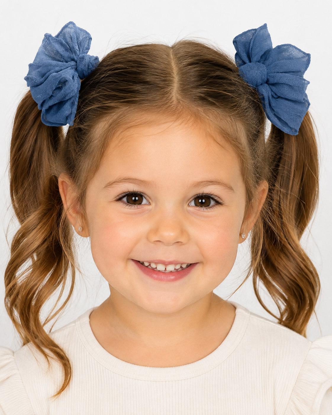 Denim Ruffle Clip Set