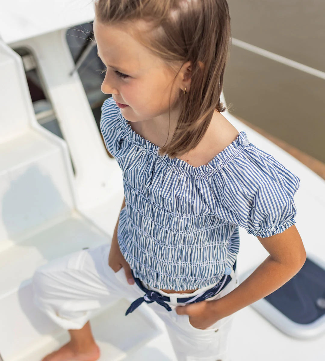 Striped Smocked Blouse