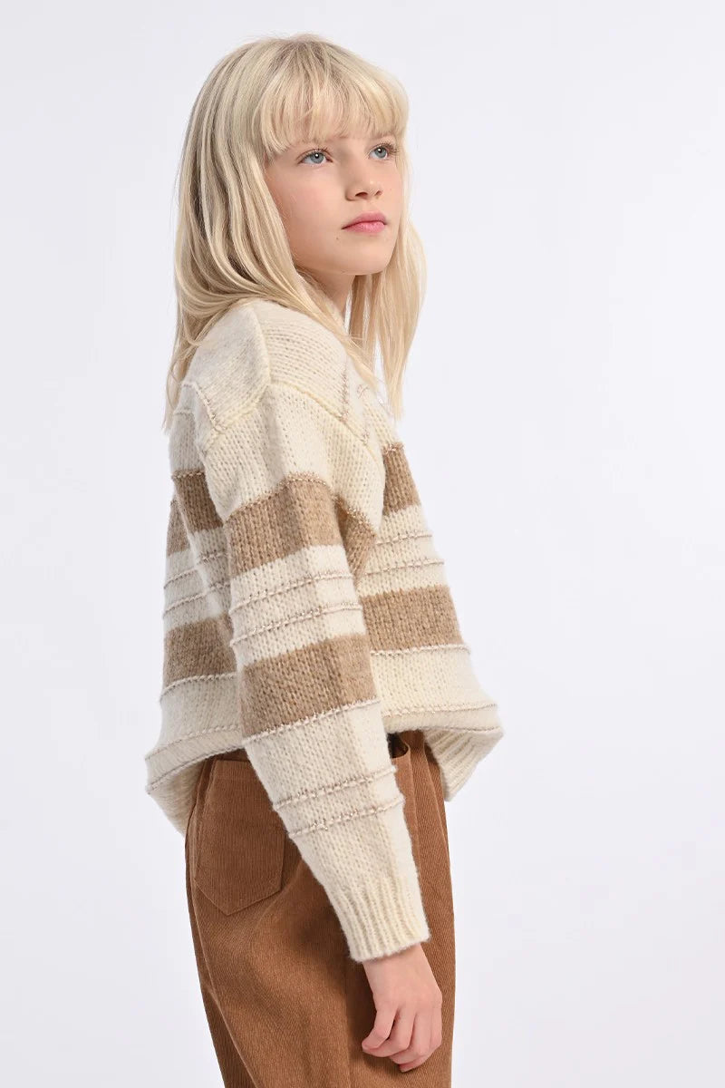 Off-white Beige Stripe Sweater